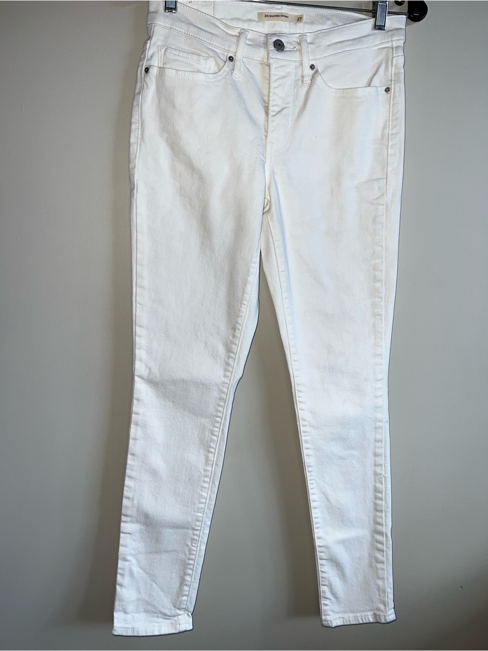 Levi’s 311 Shaping Skinny Jeans White Mid Rise Stretch Denim Women’s Size 27